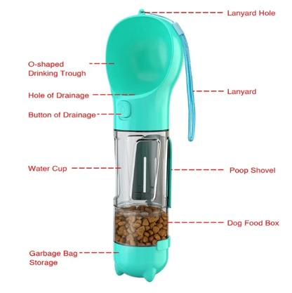 3-in-1 Water Bottle & Food Dispenser