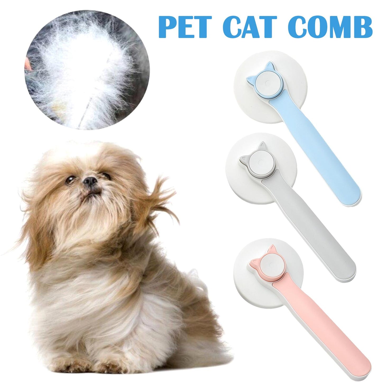 ClubPaws Self-Cleaning Slicker Brush in blue, stainless-steel grooming brush for dogs