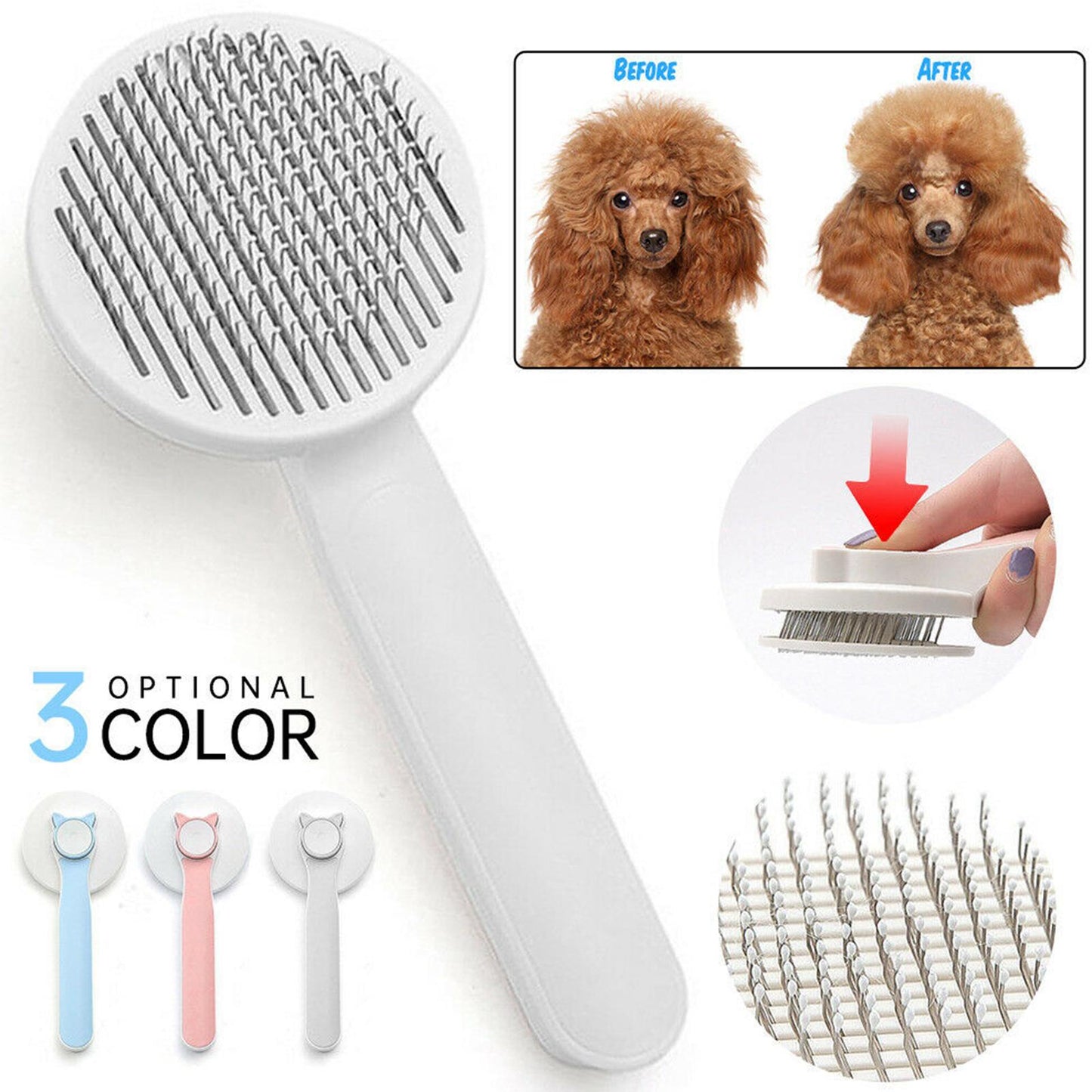 ClubPaws Self-Cleaning Slicker Brush for dogs, product view 8