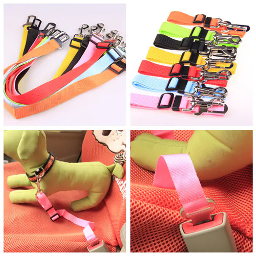 Adjustable dog car safety seatbelt leash