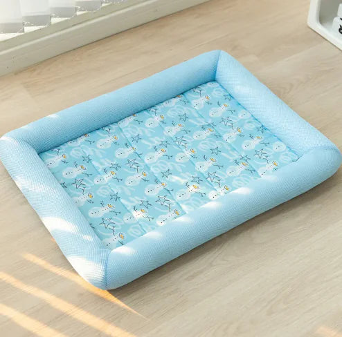 Cooling mat folded for travel