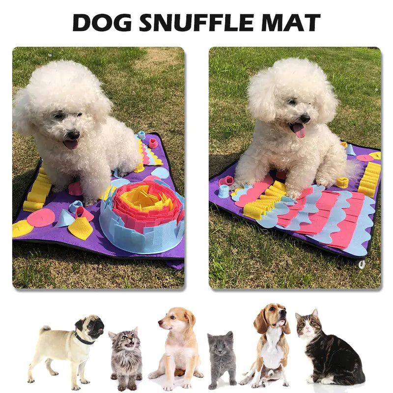 Snuffle mat in use